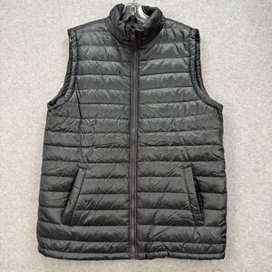 Jackson Hole Puffer Vest Mens XL Grey Quilted Bubble Sleeveless Jacket Outerwear
